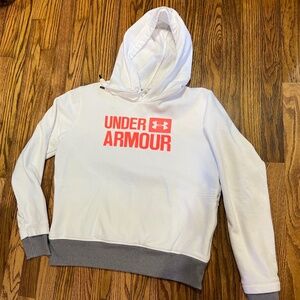 Under Armour Coldgear Threadbare Hoodie White Pink M